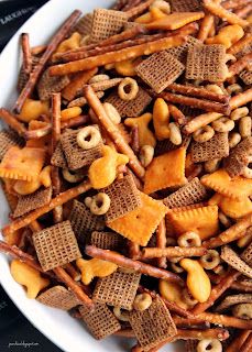 Jo and Sue: Homemade Bits & Bites Bits And Bites Recipe, Bits And Bites, Cereal Snacks, Chex Mix Recipes, Snack Mix Recipes, Party Mix, Chex Mix, Homemade Snacks, Christmas Snacks