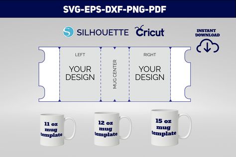 Create personalized mugs that stand out with our Sublimation Mug Template Digital Download. This versatile template is perfect for anyone who wants to create custom mugs quickly and easily using sublimation printing. Our template is available in a range of popular mug sizes, including 11oz,12oz and 15oz, and is compatible with design software such as Canva,Cricut etc. Mug Sublimation Design, Mug Sublimation Ideas, Mug Template Free Printable, Sublimation Mugs Ideas, Mug Design Template, Canva Cricut, Pumpkin Coloring Pages, Sublimation Mug, Tshirt Printing