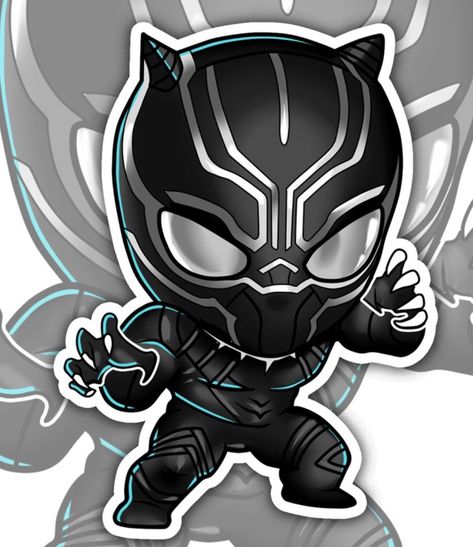 Black Panther Dibujo, Black Panther Stickers, Black Panther Helmet, Black Panther Drawing, Avengers Black Panther, Astronaut Cartoon, Black Panther Art, Marvel Drawings, Black Panther Party