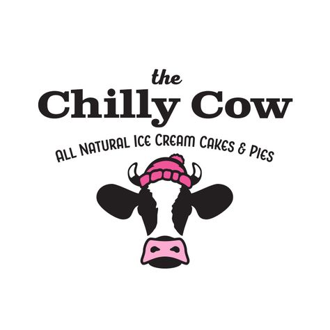 Proposed logo for an ice cream shop.   #logo #cow #icecream #brand Ice Cream Shop Logo, Natural Ice Cream, Ice Cream Logo, Cow Logo, Cow Illustration, Brand Strategy Design, Strategy Design, An Ice Cream, Ice Cream Shop