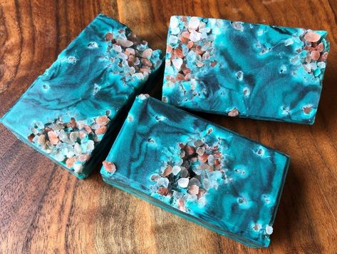 Turquoise Geode Geode Soap, Soap Tutorial, Elegant Themes, Soap Making, Soap, Turquoise