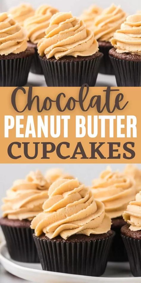 Chocolate Peanut Butter Cupcake Recipe, Chocolate Pb Cupcakes, Reese's Peanut Butter Cupcakes, Peanut Butter Cupcake Recipes, Chocolate Cupcake With Peanut Butter, Peanut Butter Filled Cupcakes, Chocolate Peanut Butter Cupcake, Reeses Peanut Butter Cupcakes, Peanut Butter Cup Cupcakes