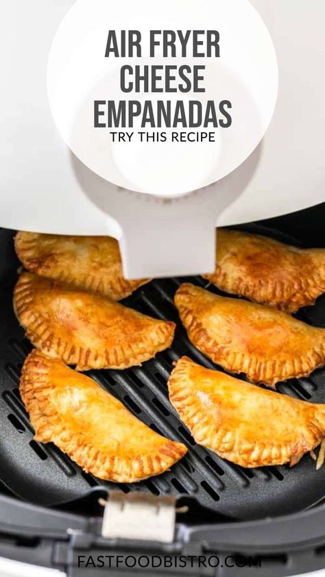 The easiest empanadas are Air Fryer cheese empanadas. Perfect to serve as an appetizer, starter or snack. Done in no time and perfect to make ahead of time. These reheat very well. Want to try? Visit fastfoodbistro.com for the full recipe and instructions Empanada Air Fryer Recipes, Empanada Air Fryer, Empanadas Air Fryer Recipes, Make Ahead Empanadas, Air Fry Empanadas, Empanadas In Air Fryer, Air Fryer Empanadas Recipe, Filipino Empanada Recipe, Cheesecake Empanadas