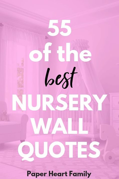 If you want to purchase some nursery wall decor, you should check out this awesome list of baby nursery wall quotes. Find the perfect gender neutral quote, including Disney quotes, Peter Pan and Winnie the Pooh quotes, too! Nursery Sayings Quotes Wall Art, Nursery Sign Ideas, Quotes For Nursery Wall, Baby Girl Sayings, Boy Nursery Art, Nursery Room Quotes, Baby Room Quotes, Nursery Wall Quotes, Baby Room Signs