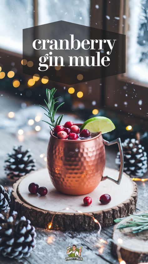 "Discover the delightful Cranberry Gin Mule Cocktail Recipe that perfectly blends the tartness of cranberries with the crispness of gin. This refreshing Cranberry Gin Cocktail is an ideal choice for festive gatherings, making it a standout Holiday Cocktail. Enjoy guilt-free sipping with our Sugar Free Gum twist, ensuring a delicious drink without the added sugars. Perfect for fans of Gin Cocktail Recipes, this vibrant Cranberry Cocktail will elevate your cocktail game.!" Holiday Drinks For Adults, Cranberry Gin Cocktail, Christmas Party Drink Ideas, Gin Cocktails Easy, Fun Christmas Cocktails, Fun Christmas Drinks, Easy Holiday Drinks, Cranberry Cocktail Recipe, Christmas Beverages