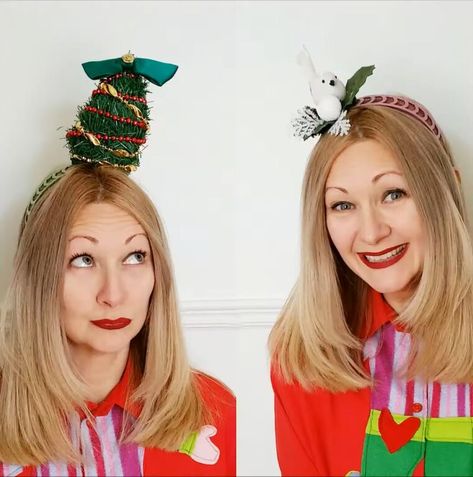 Christmas Headband Diy, Christmas Tree Headband, Diy Crackers, Holiday Headbands, Christmas Sweater Party, Diy Christmas Ornament, How To Make Christmas Tree, Headband Tutorial, Real Christmas Tree