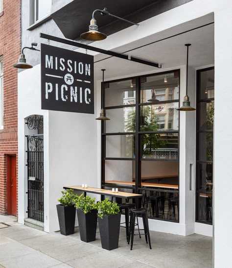 Modern Cafe Exterior, Mission Picnic, Modern Sandwich Shop Coffee Shop Exterior Design Modern, Sandwich Coffee Shop, Sandwich Shops Interior, Sandwich Cafe Interior, Modern Bakery Exterior, Exterior Design Cafe, Modern Coffee Shop Exterior, Sandwich Shop Design Interior, Coffee Shops Exterior