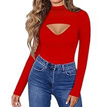 Sheer Long Sleeve Top, Ruffle Long Sleeve, Hollow Design, Basic Long Sleeve, Short Sleeve Bodysuit, Red Blouses, Long Sleeve Bodysuit, Fast Fashion