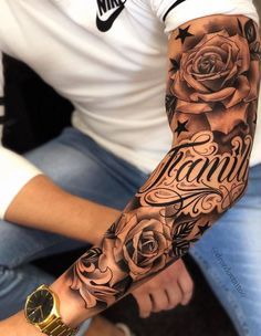 Half Sleeve Tattoos Forearm, Rose Tattoos For Men, Tattoos Sleeve, Tattoos Men, Men Tattoos Arm Sleeve, Forarm Tattoos, Cool Arm Tattoos, Forearm Tattoo Design, Forearm Sleeve Tattoos