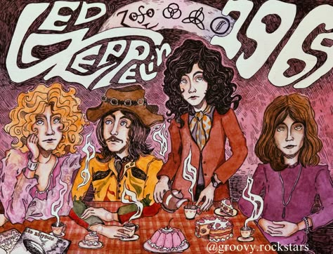 Led Zeppelin Wallpaper Desktop, Led Zeppelin Fanart, Led Zeppelin Wallpaper, Jimmy Page Robert Plant, Hippie Rock, Sweet Drawings, John Bonham, John Paul Jones, The Kinks