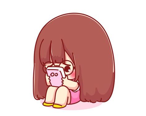 Staring At Phone, Finger Cartoon, Phone Drawing, Holding Phone, Using Phone, Anime Mermaid, Logo Cartoon, Girl Drawings, Art Sketches Pencil