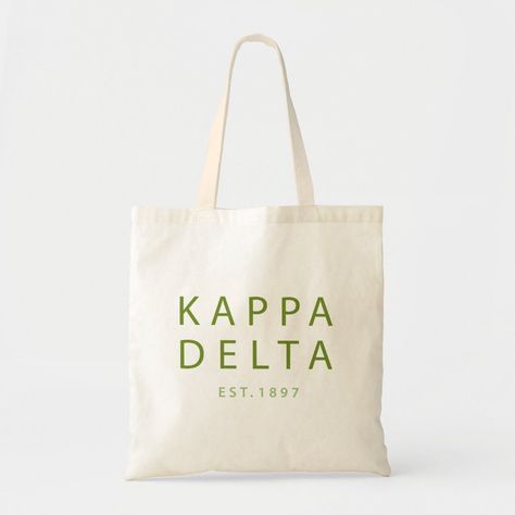 Kappa Delta Modern Type Tote Bag Delta Design, Big Lil, Kappa Delta, Popular Bags, Hair Stylist Business, Custom Tote Bags, Big Little, Everyday Items, Fun Prints