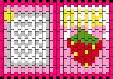 Kandi Purse Pattern, Kandi Panel, Kandi Bag Pattern, Strawberry Kandi, Kandi Bag, Kandi Projects, Kandi Creations, Kandi Jewelry, Kandi Designs