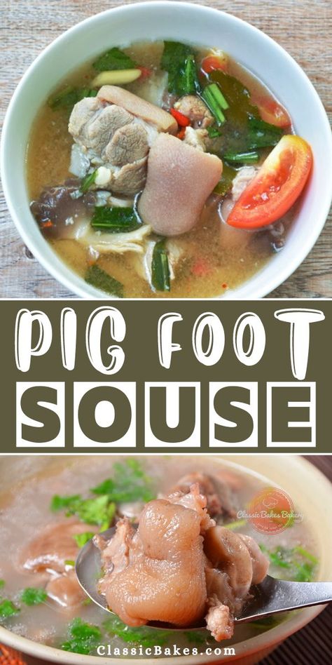 Trinidad Souse Recipe, Jamaican Pig Feet Recipes, Southern Pork Souse Recipe, Pig Feet Souse Recipe, Pig Feet Recipe Soul Food Southern, Pig Feet Stew Recipe, Souse Meat Recipe, Chinese Pig Feet Recipe, Pork Souse Recipe