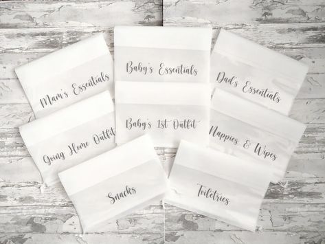 Hospital Bag Organiser Baby Personalised Labour Bags White | Etsy Hospital Bag Organiser, Maternity Bags, Labor Bag, Baby Shower Mum, Labor Hospital Bag, Bag Organiser, A6 Budget Binder, Baby Hospital Bag, Nursery Bag