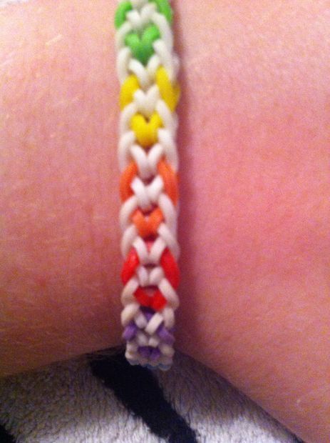 Double Fishtail Rainbow Loom, Happy Loom Patterns, Inverted Fishtail Rainbow Loom, Rainbow Loom Ideas, Loom Band Patterns Instructions, Rainbow Loom Fishtail, Rubberband Bracelets, Loom Bands Designs, Elastic Jewelry