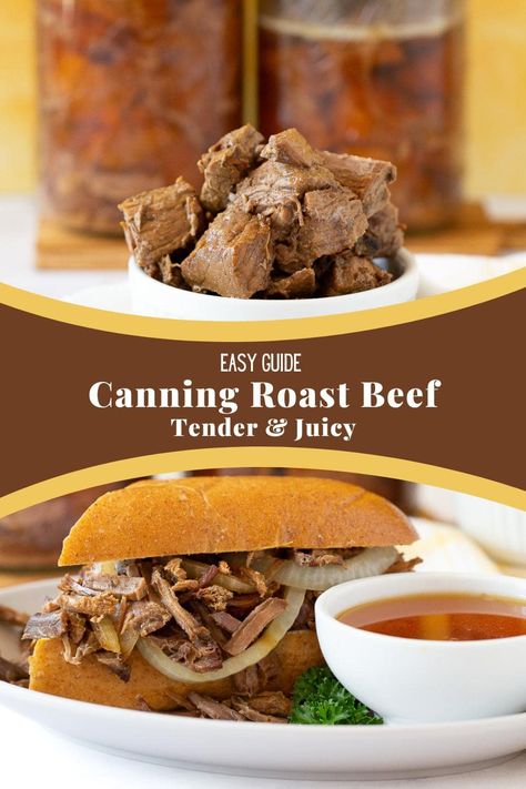 Here is your Easy Guide To Pressure Canning Roast Beef that turns out tender and juicy every time. Home canning beef is an excellent way to preserve meat for an extended shelf life. Following this easy-to-understand guideline, you can make easy meals year-round using your ready-to-eat canned roast beef. Canned Roast Beef, Pressure Cooker Roast Beef, Canning Beef Stew, Canning Beef, Preserve Meat, Beef Stew Meat Recipes, Beef Chuck Steaks, Blade Roast, Chuck Roast Recipes