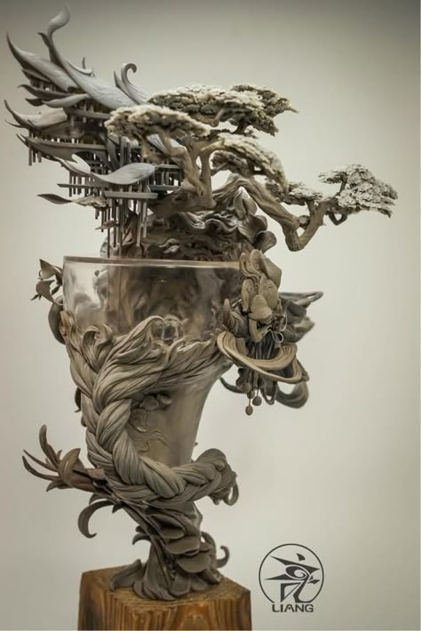 The Whimsical Sculptures of Yuanxing Liang | Hi-Fructose Magazine Colossal Art, Bust Sculpture, Portrait Sculpture, Tree Drawing, Fantasy Artist, Arte Fantasy, Figurative Sculpture, Sculpture Clay, Pics Art