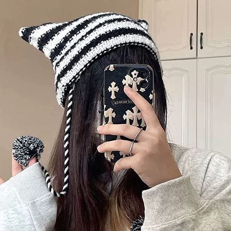 Cat Ears Hat, Cat Beanie, Cap Girl, Cap Patterns, Crochet Cap, Beanie Cap, Crochet Beanie, Winter Knits, Knit Hat