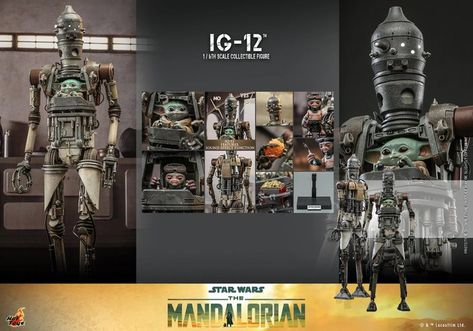 Hot Toys #TheMandalorian IG-12 Sixth Scale Figure Pre-Orders #Mandalorian #Grogu #ActionFigures Forearm Armor, Mandalorian Grogu, Star Wars Logo, Star Wars The Mandalorian, Sitting Posture, Star Wars Figures, Star Wars Action Figures, Sideshow Collectibles, Star Wars Collection