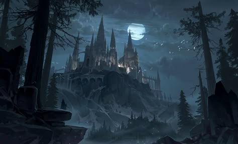 Castle Wallpaper, Heart Of Darkness, Fantasy Locations, Fantasy Settings, Dark Castle, Curse Of Strahd, Rpg Horror, Rpg Dice, Landscape Concept