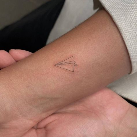 Paper Airplane Tattoo, Inner Elbow Tattoos, Paper Airplane Tattoos, Paper Plane Tattoo, Airplane Tattoo, Origami Tattoo, Plane Tattoo, Airplane Tattoos, Elbow Tattoos