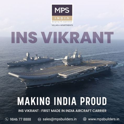 What a landmark day for India!🇮🇳 First Made in India Aircraft Carrier INS Vikrant delivered to Navy. #MPSBuilders #INSVikrant #CochinShipyard #ProudToBeAnIndian #Kochi #Vikrant #IndianNavy Ins Vikrant Aircraft Carrier, Ins Vikrant, Indian Navy, India First, Indian Army, Capital Market, The Pride, Stock Exchange, Aircraft Carrier