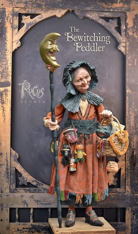 Rucus Studio, Poseable Art Doll, Halloween Witch Dolls, Scott Smith, Halloween Miniatures, Witch Doll, Spirit Dolls, Ooak Art Doll, Halloween Doll