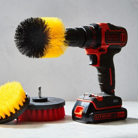 I Thought These Drill Brushes Were a Joke. Then I Used Them. | Epicurious Butcher Block Island, Grilled Cheese Sandwiches, Drill Brush, Bar Keeper, Glass Cooktop, Household Cleaner, Cleaning Spray, Stainless Steel Cookware, Cheese Sandwich