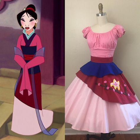 Mulan Warrior, Infinity Dress Ways To Wear, Disney Skirt, Punk Disney Princesses, Disney Princess Costumes, Disney Fits, Cute Disney Outfits, Disney Dress, Elegant Mini Dress