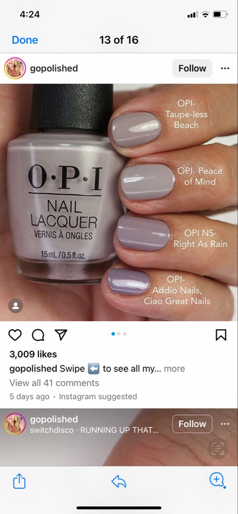 Taupe Opi Nail Polish, Opi Popular Colors, Peace Of Mind Opi, Opi Taupe-less Beach, Spring Opi Gel Nail Colors, Mail Colors For Spring 2023, Mail Polish Colors, Fall Pedicure Colors 2023, Spring Nail Colors Opi