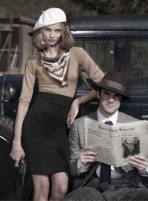 Bonnie And Clyde Costume, Bonnie And Clyde Halloween, Bonnie And Clyde Halloween Costume, Mary Poppins Costume, Fashion Costume Halloween, Bonnie Parker, Costume Carnaval, Bonnie And Clyde, Hallowen Costume