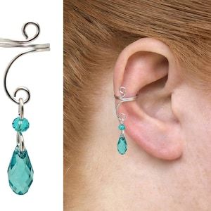 Beaded Non Pierced Ear Cuff Earring Ear Cuff with Crystal - Etsy 日本 Beaded Ear Cuff, Wire Ear Cuffs Diy, Diy Ear Cuff, Ear Cuff Tutorial, Ear Cuff Diy, Wire Ear Cuffs, Ear Cuff Silver, Cartilage Ear Cuff, Ear Cuff Jewelry