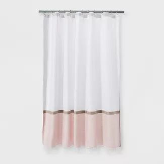 Modern Chic Design, Girls Shower Curtain, Stylish Shower Curtain, Plastic Shower Curtain, Cotton Shower Curtain, Apartment Stuff, Curtain Hardware, Shower Curtain Rods, Pink Bathroom