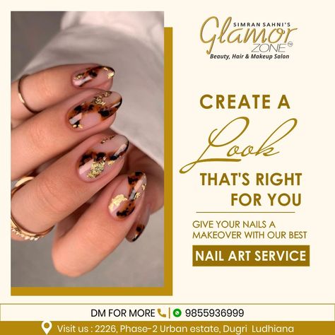 Create a look that's right for you. ---------------------------- Contact us @ 9855936999 . #nails #nailsonfleek #nailartist #naildesign #nailart #extensions #nailextensions #beauty #salon #glamorous #nailstyle #keratintreatment #hair #hairstyles #hairbeauty #hairstylist #rebond #rebondinghair #smoothening #curls #straighthair #silkyhair #smoothhair #shine #shinebright #strong #Scalp #hairspa #bridalmakeup Nails Offer Poster Ideas, Nail Art Poster Design Ideas, Nail Art Offer Poster, Nail Offer Poster, Beauty Salon Creative Ads, Nail Promotions Ideas, Salon Creative Ads, Nail Art Poster, Beauty Salon Marketing