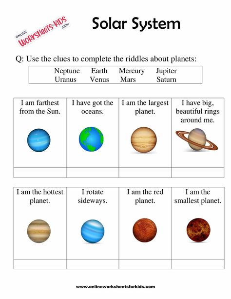 Solar System Planets For Kids Printable 456 Solar System Order, Solar System Information, Solar System Printables, Planets For Kids, Solar System Kids, Solar System Lessons, Planets Activities, Solar System Worksheets, English Poems For Kids