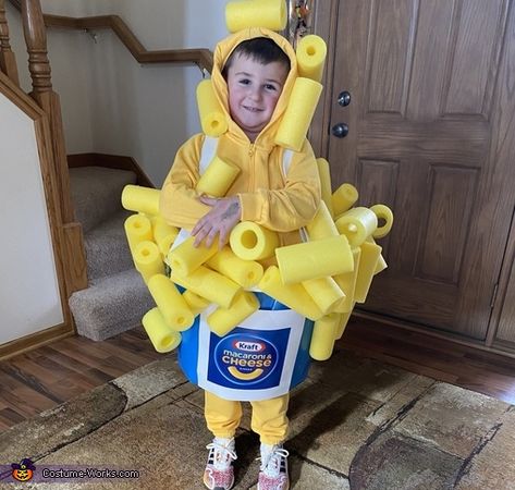 Mac And Cheese Costume, Cheese Costume, Costume Works, Homemade Halloween Costumes, Choice Boards, Halloween Costume Contest, Pool Noodles, Homemade Halloween, Toddler Costumes