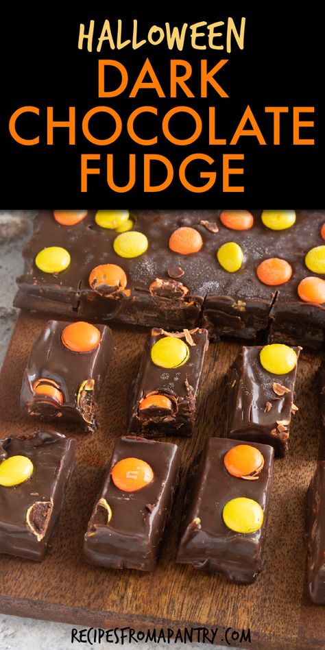 Dark Chocolate Fudge Recipe, Halloween Fudge, Chocolate Fudge Recipe, Chocolate Halloween, Fudge Chocolate, Easy Candy Recipes, Dark Chocolate Fudge, Fudge Recipes Chocolate, Fudge Recipe