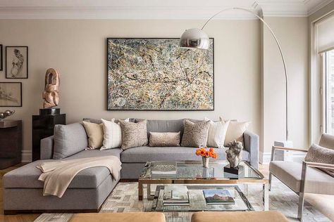 Central Park West Pied-a-Terre - Michele Safra Interiors Arco Flos, Flos Arco Floor Lamp, Flos Arco, Arco Lamp, Arco Floor Lamp, Floor Lamp Living Room, City Condo, Achille Castiglioni, Lamp Living Room