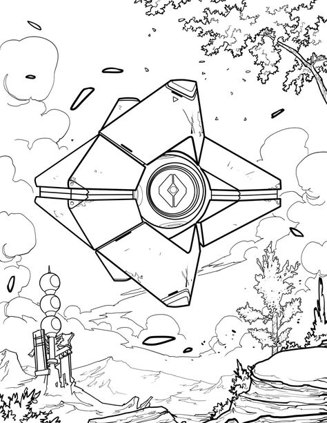 Destiny coloring page Destiny Fanart, Destiny Tattoo, Star Wars Coloring Book, Destiny Titan, Addition Coloring Worksheet, Destiny Bungie, Cayde 6, Ghost Tattoo, Shark Coloring Pages