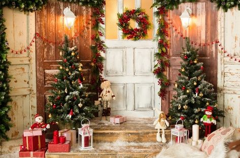 Barn Backdrop, Door Backdrop, Funny Christmas Photos, Christmas Photo Booth Backdrop, Christmas Backdrops For Photography, Door Backdrops, Door Photography, Photo Backdrop Christmas, Backdrops For Photography