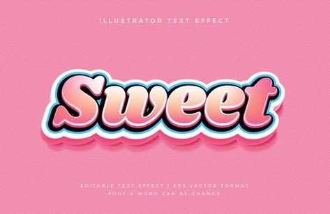 Vector Typography Design, Candy Graphic Design, Candy Typography, Sweet Typography, Title Typography, Candy Font, Candy Logo, Cute Typography, Font Effect