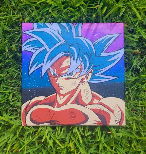 Goku Canvas Painting, Vegeta Painting, One Piece Painting, Goku Canvas, Drawings Inspo, Anime Canvas Painting, Painting Exhibition, Paint Calculator, Dragon Ball Super Artwork