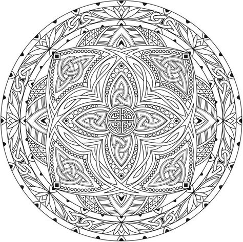 Creative Haven Celtic Mandalas Coloring Book Sample Page 5 Celtic Mandala Coloring Pages, Dover Coloring Pages, Celtic Coloring, Celtic Artwork, Celtic Mandala, Coloring Mandalas, Dover Publications, Mandalas Drawing, Mandala Coloring Books