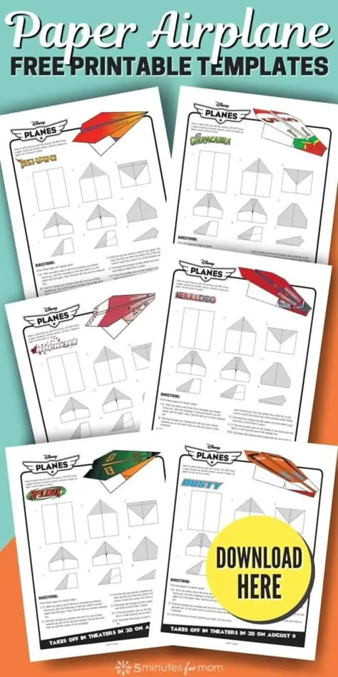 Different Types Of Paper Airplanes, Paper Airplane Folding Template, Types Of Paper Airplanes, How To Fold An Airplane, Paper Airplane Printable Templates, Paper Airplane Activities, How To Fold Paper Airplanes For Kids, Paper Airplane Activities For Kids, Paper Airplane Instructions Printable