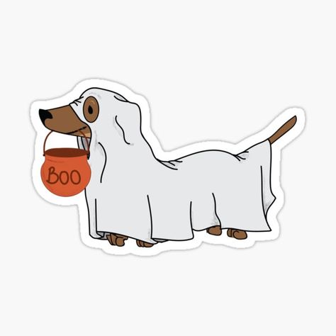 Dog Stickers Aesthetic, Dogs Stickers, Arte Dachshund, Dog Design Art, Halloween Wallpaper Cute, Autumn Stickers, Halloween Drawings, Dog Stickers, Cute Little Drawings