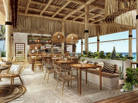 Top 6 most Instagrammable cafes in Koh Samui to visit Mexican Restaurant Decor, Indoor Bamboo, Outdoor Buffet, Indoor Tents, Surf Coffee, Outdoor Restaurant Design, Beach House Interior Design, Architecture Life, Beach Cafe