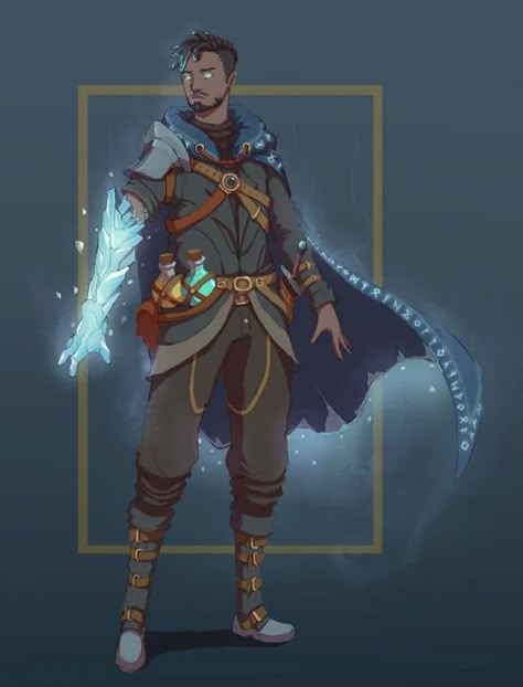 [LFA] this is my frost mage rimardo, I was wondering if someone could add a weapon for me with a different pose and his hood on. I can’t offer much money but this would be greatly appreciated. : characterdrawing Arcane Outfit Ideas, Ice Spirit, Frost Mage, Cool Character Art, Dungeons And Dragons Characters, Dnd Art, Arte Fantasy, Afro Art, Character Design Male