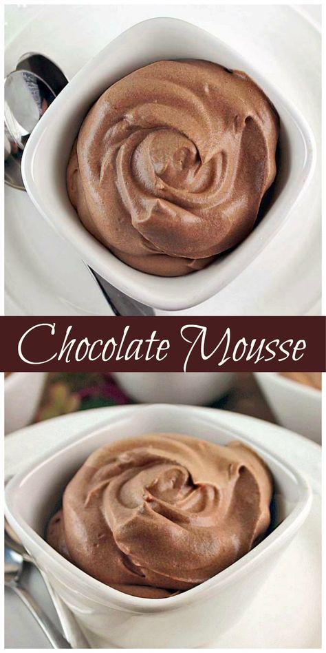 Trendy Desserts, Gelatin Recipes, Desserts Chocolate, Chocolate Mousse Recipe, Mousse Dessert, Mousse Recipes, Whipping Cream, Sweet Delights, Creamy Chocolate