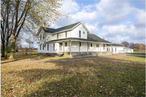 Solid, sturdy and in need of some TLC, this circa 1900 Michigan Amish Farmhouse for sale with barn and outbuildings on 5 level acres would make a great hobby farm for those looking for one and the price, ain't too bad either.   Realtor Comments This hundred + year old farm house was built like a fortress and has served the families that have lived here, very well. #AmishFarm #AmishFarmHouse #Amishfarmsteadforsale #backtotheland #cheaprealestate #countryhome #countryhomeforsale Amish Farmhouse, Autumn Farm, Americana Farmhouse, Amish House, Amish Farm, American Farmhouse, Old Houses For Sale, Hobby Farm, Small Farmhouse